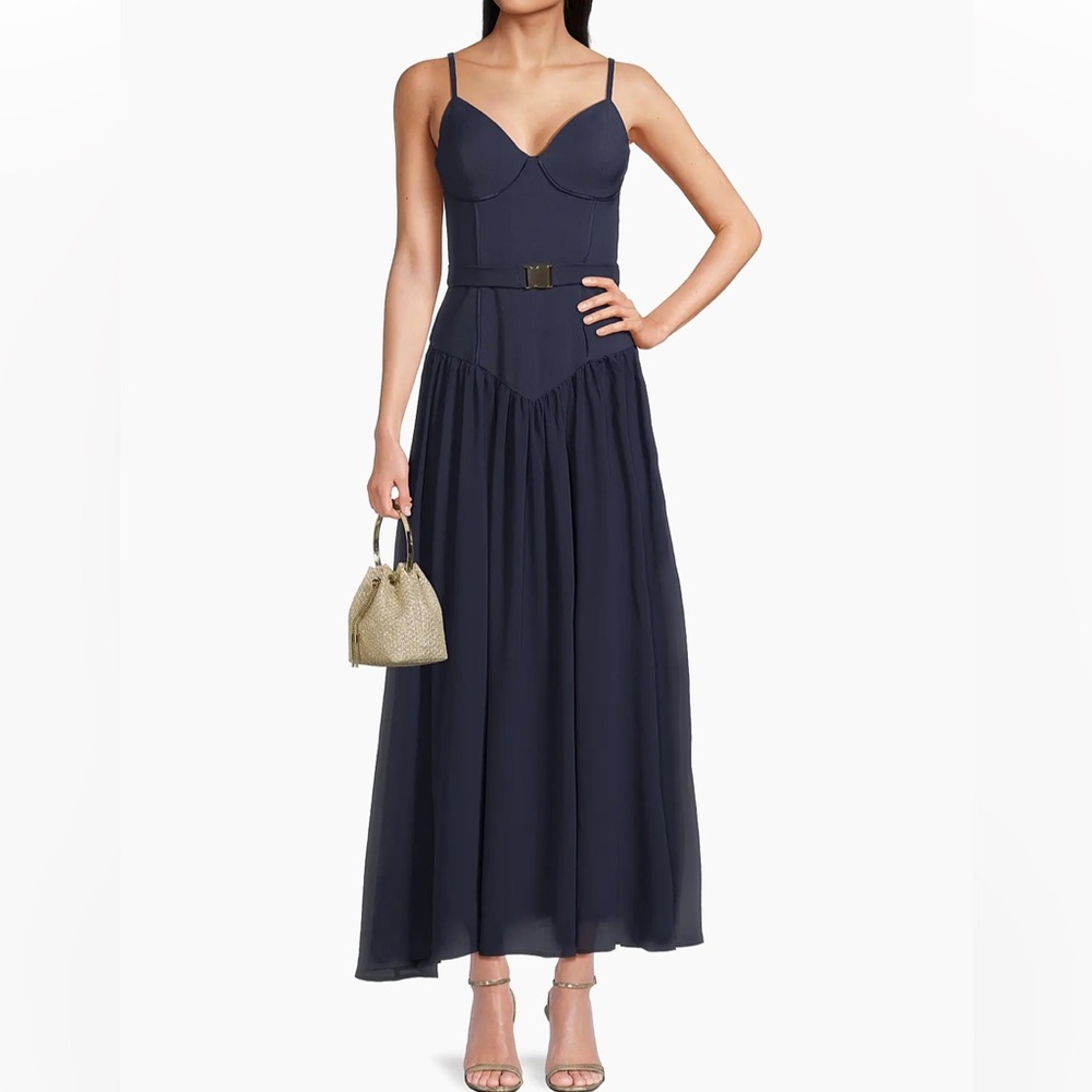 NWOT Hutch Ruby Basque-waist maxi dress
